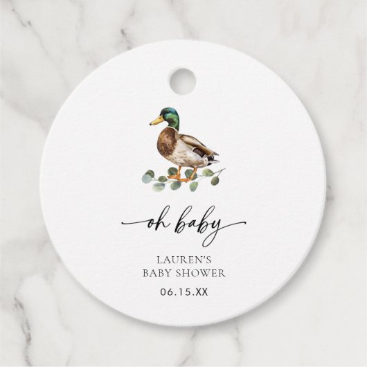 Rustic Oh Baby Mallard Duck Baby Duck Geschenkanhänger (Vorderseite)