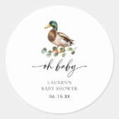 Rustic Oh Baby Mallard Duck Baby Duck Runder Aufkleber (Vorderseite)
