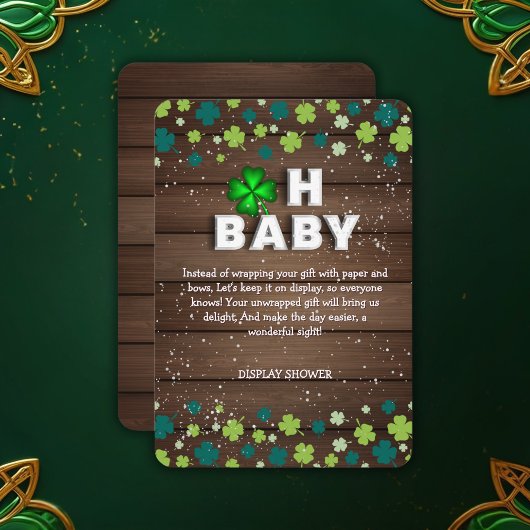Rustic Oh Baby St. Patrick's Day Baby Shower Begleitkarte