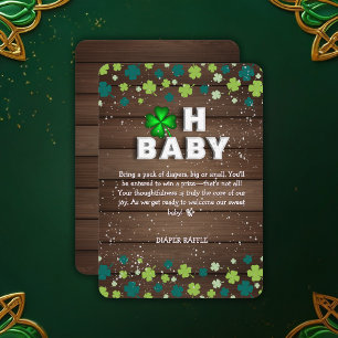 Rustic Oh Baby St. Patrick's Day Baby Shower Begleitkarte
