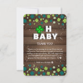 Rustic Oh Baby St. Patrick's Day Baby Shower Dankeskarte (Vorderseite)