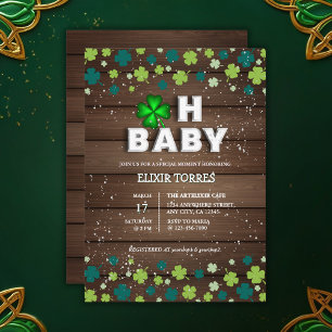 Rustic Oh Baby St. Patrick's Day Baby Shower Einladung