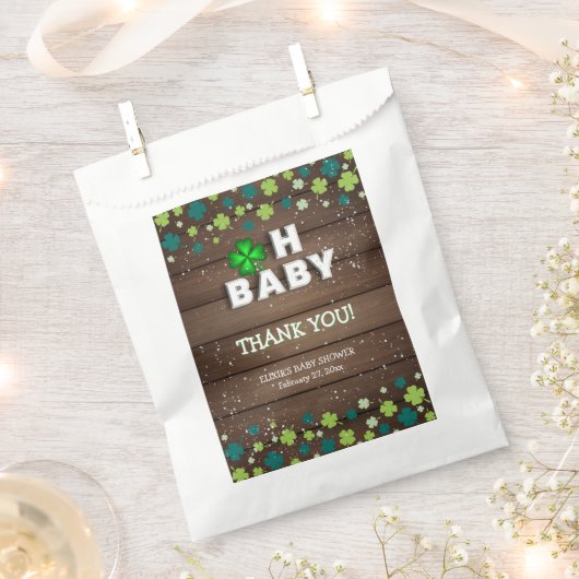 Rustic Oh Baby St. Patrick's Day Baby Shower Geschenktütchen (Ausgeschnitten)