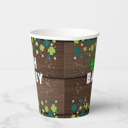 Rustic Oh Baby St. Patrick's Day Baby Shower Pappbecher (Rechts)