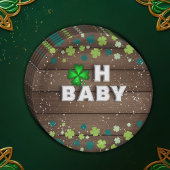 Rustic Oh Baby St. Patrick's Day Baby Shower Pappteller