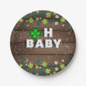 Rustic Oh Baby St. Patrick's Day Baby Shower Pappteller (Vorderseite)