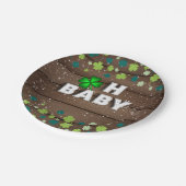 Rustic Oh Baby St. Patrick's Day Baby Shower Pappteller (Schrägansicht)