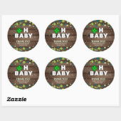 Rustic Oh Baby St. Patrick's Day Baby Shower Runder Aufkleber (Blatt)