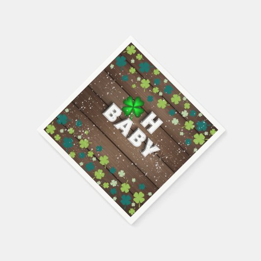 Rustic Oh Baby St. Patrick's Day Baby Shower Serviette (Ecke)