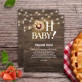 Rustic Oh Baby Süsse Pie Baby Dusche Dankeskarte