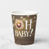 Rustic Oh Baby Süsse Pie Baby Dusche Pappbecher (Vorderseite)