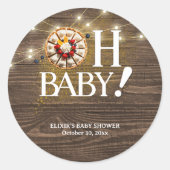 Rustic Oh Baby Süsse Pie Baby Dusche Runder Aufkleber (Vorderseite)