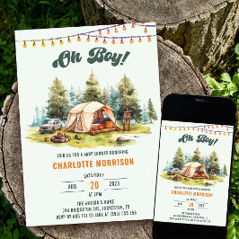 Rustic Oh Boy Camping Baby Dusche Party Einladung