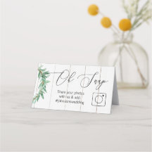 Rustic Oh Snap Gedeckte Tischkarte #hashtag