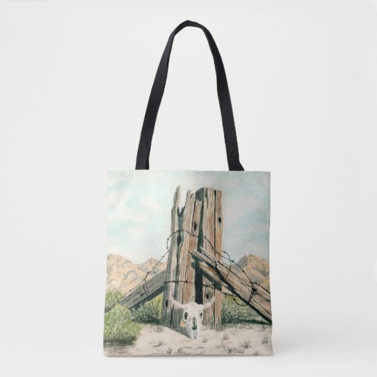 Rustic old west desert; watercolor art tote bag tasche (Vorderseite)