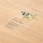 Rustic Olive Branch Leaves Bridal Shower Acryleinladungen (Ablage )