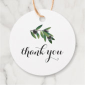 Rustic Olive Branch Vielen Dank für Ihre Unterstüt Geschenkanhänger (Rückseite)