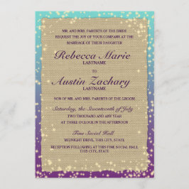 Rustic Ombre' Sparkle Wedding Einladung