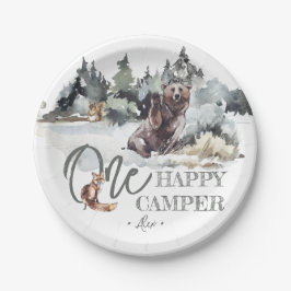 Rustic One Happy Camper Geburtstagsparty Pappteller