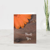 Rustic Orange Daisy Barn Wood Country Danke (Vorderseite)