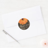 Rustic Orange Daisy Wedding Danke Sticker (Umschlag)