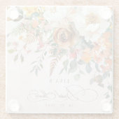 Rustic Orange Floral Fall Bridal Shower Glasuntersetzer (Rückseite)