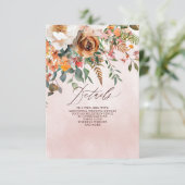 Rustic Orange Floral Fall Wedding Begleitkarte (Stehend Vorderseite)