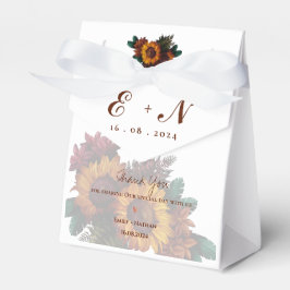 Rustic Orange Floral Monogram Danke Hochzeit Geschenkschachtel