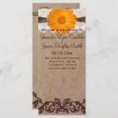 Rustic Orange Gerber Daisy Wedding Program Programm (Vorne/Hinten)