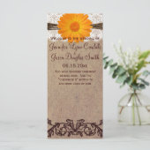 Rustic Orange Gerber Daisy Wedding Program Programm (Stehend Vorderseite)