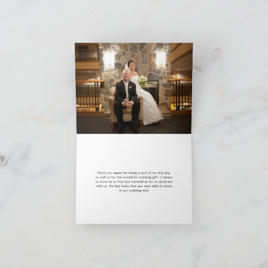 Rustic Orange Gerber Daisy Wedding Vielen Dank Dankeskarte (Innenseite)