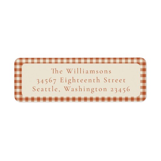 Rustic Orange Gingham Karierte benutzerdefinierte (Vorne)