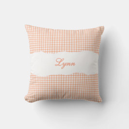Rustic Orange Gingham Personalized Name Kissen