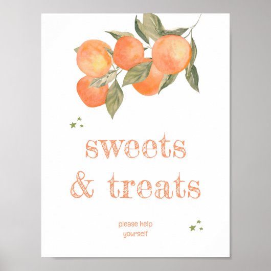 Rustic Orange Grove "Sweets & Treats" Sign Poster (Vorne)