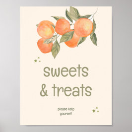 Rustic Orange Grove "Sweets & Treats" Sign Poster