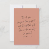 Rustic Orange Hanwriting Danke Foto Card (Vorderseite)