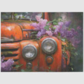 Rustic Orange Lilac Truck Decoupage Seidenpapier (Vorderseite)