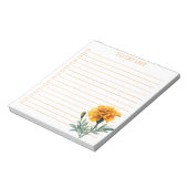 Rustic Orange Marigold To Do List Teacher Gift Notizblock (Rotiert)