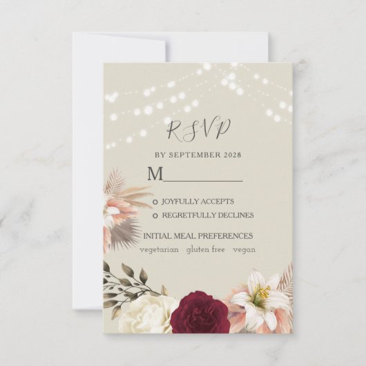 Rustic Orange Wedding RSVP Card (Vorderseite)