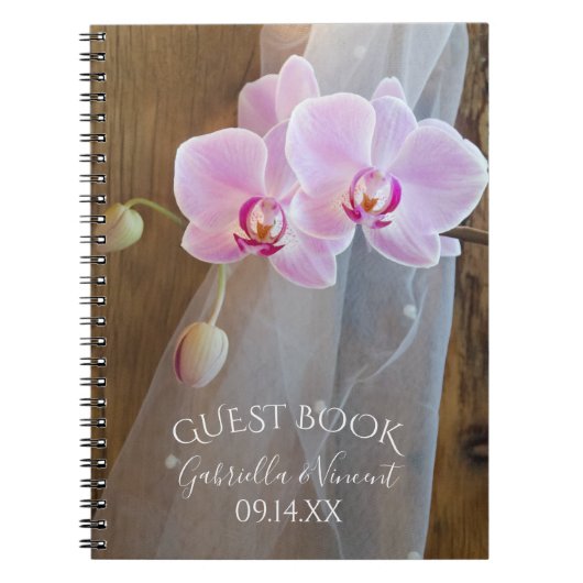 Rustic Orchid Elegance Country Barn Wedding Gast Notizblock (Vorderseite)