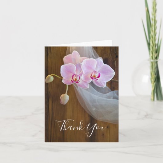 Rustic Orchid Elegance Country Wedding Vielen Dank Dankeskarte (Vorderseite)