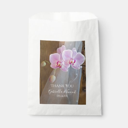 Rustic Orchid Elegance Country Wedding Vielen Dank Geschenktütchen (Vorderseite)
