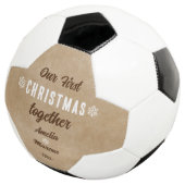 Rustic Our First Christmas Together Personalized Fußball (Dreiviertel)