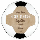 Rustic Our First Christmas Together Personalized Fußball (Vorderseite)