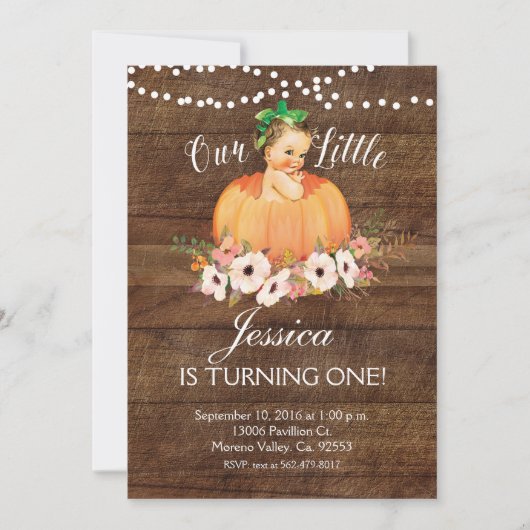 Rustic Our Pumpkin macht eine Einladung (Vorderseite)