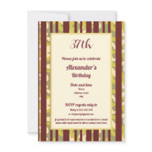 Rustic Outdoor Stripe Pattern Any Age Birthday