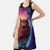 Rustic Owl Art: Earth Tone Woodland Schürze (InSitu)