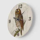 Rustic Owl Wall Clock Große Wanduhr (Winkel)