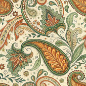 Rustic Paisley Throw - Boho Earth Colors Blend Fleecedecke