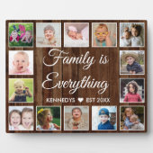Rustic Pallet Wood 14 Photo Collage Family Quote Fotoplatte (Vorderseite)